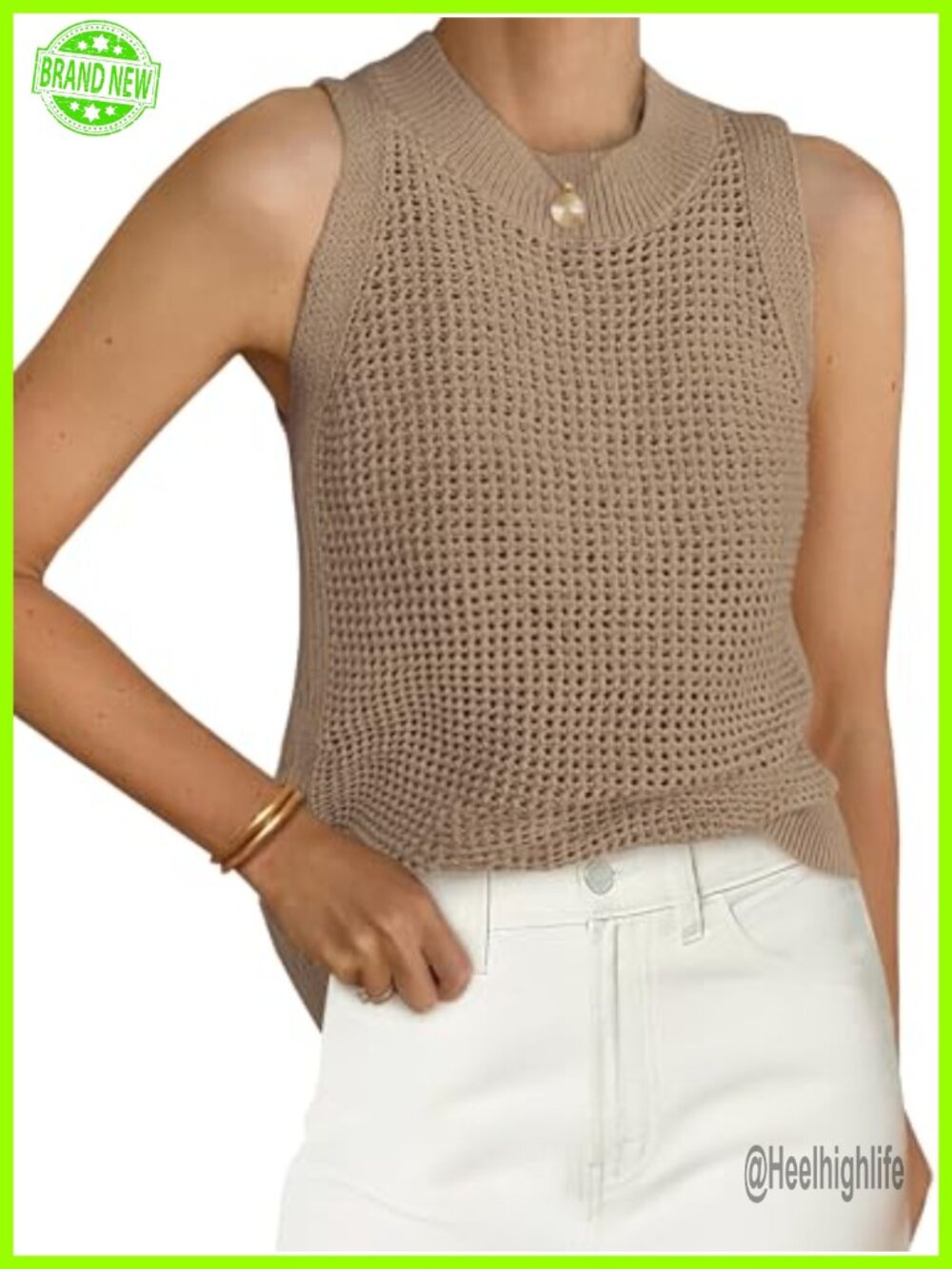 Crochet Knit Halter Tank Top